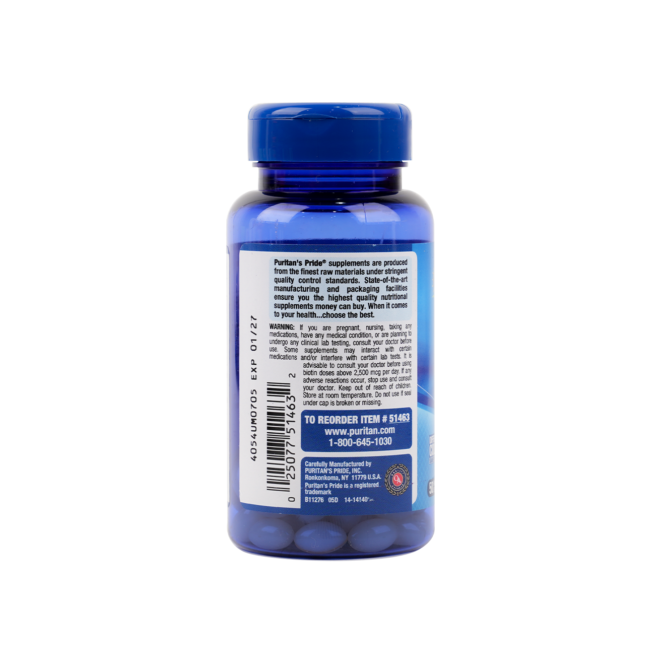 Puritans Pride Ultra Mega BIotin 10000 Mcg 50 Softgels