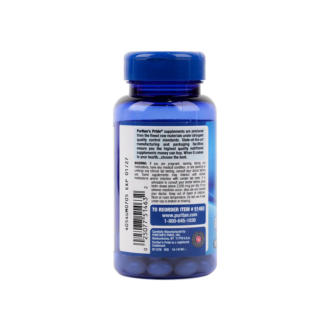 52547-Puritans Pride Ultra Mega BIotin 10000 Mcg 50 Softgels +2