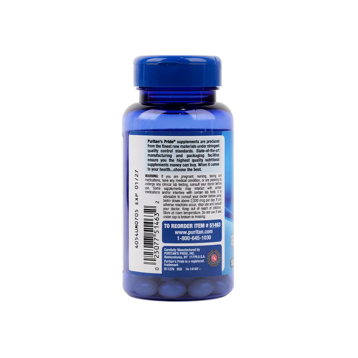 52547-Puritans Pride Ultra Mega BIotin 10000 Mcg 50 Softgels +2