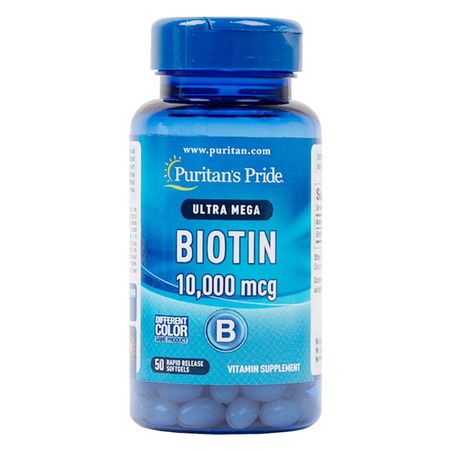 Puritans Pride Ultra Mega BIotin 10000 Mcg 50 Softgels – Pharmazone