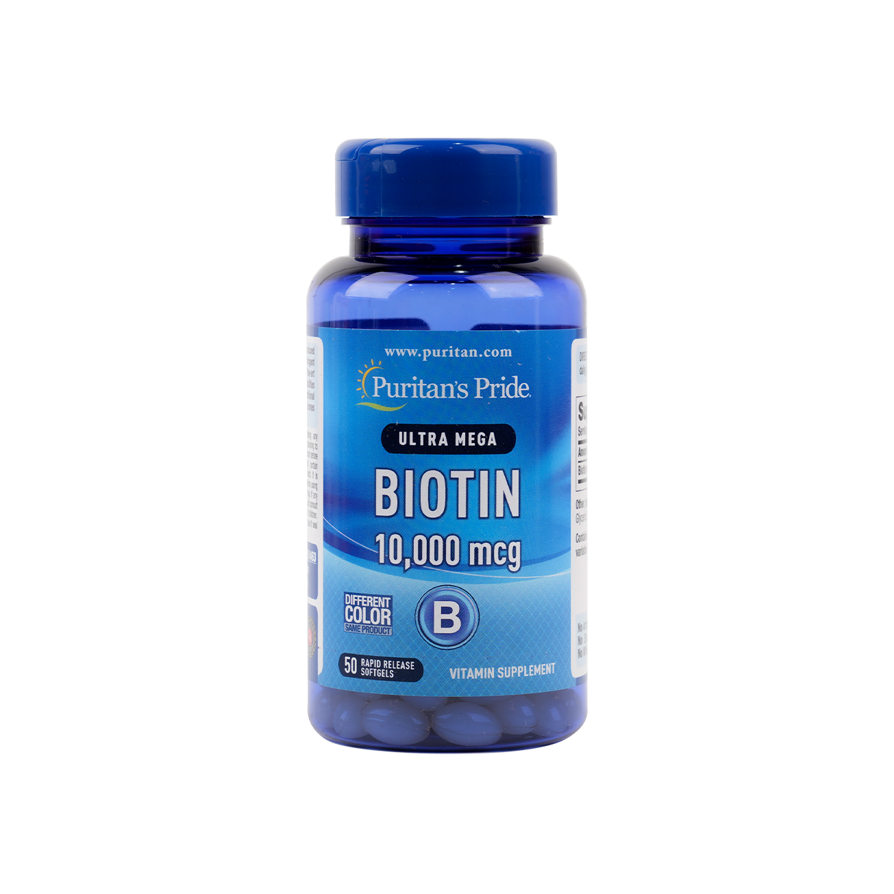 Puritans Pride Ultra Mega BIotin 10000 Mcg 50 Softgels