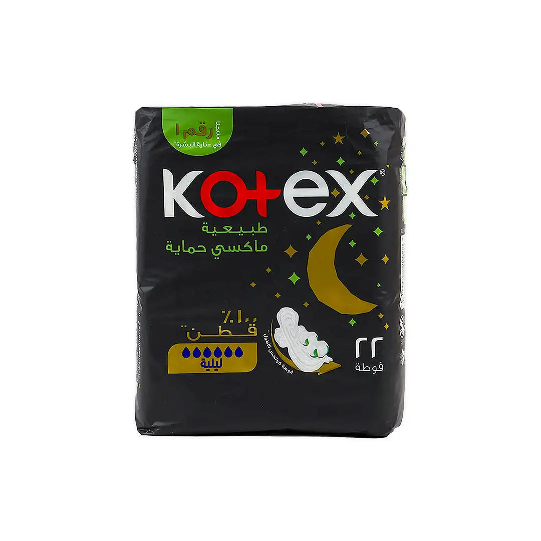 52555-Kotex Natural Cotton Maxi Protect Night 22Pcs +3