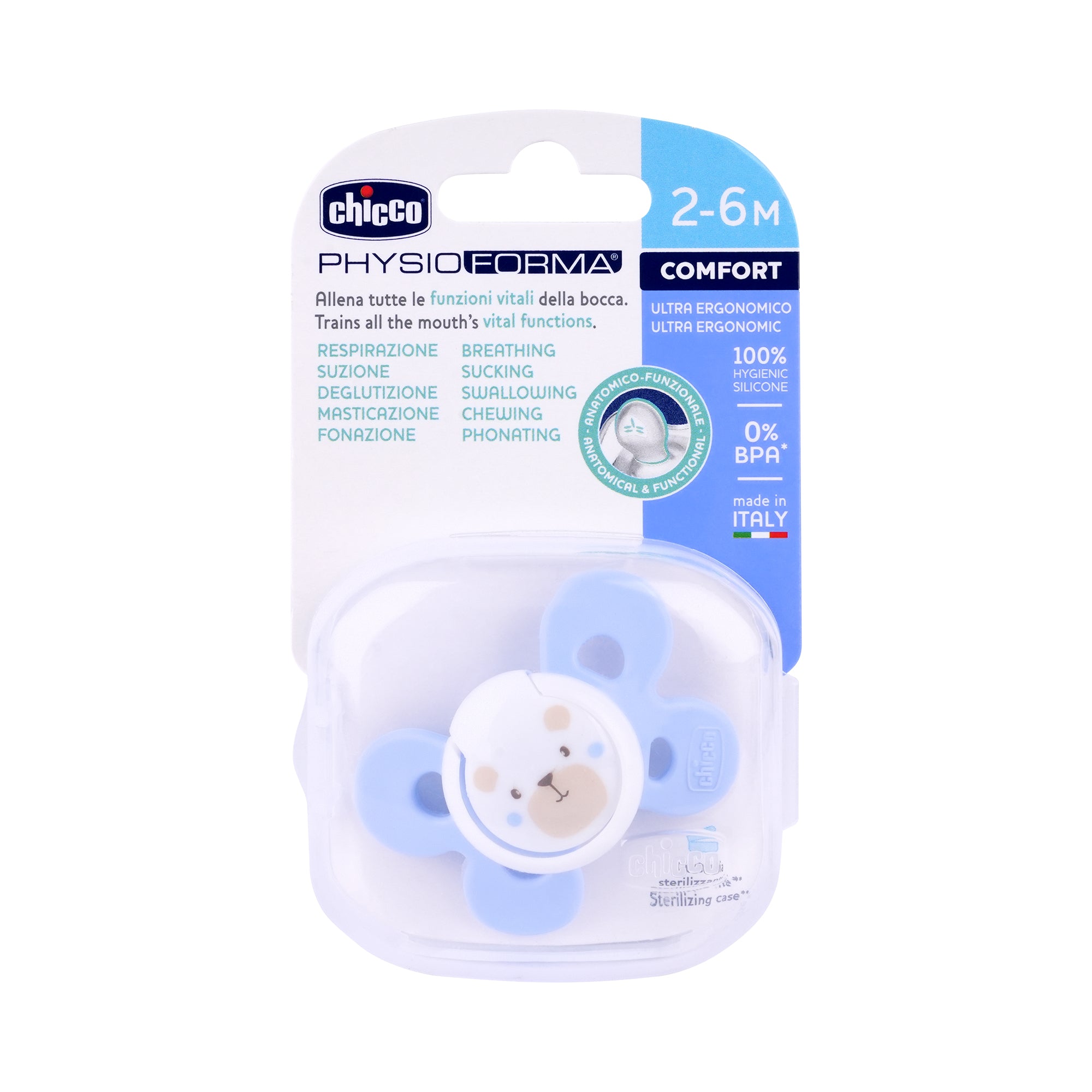 52558-Chicco Physio Forma Comfort Blue 1Pcs (0-6m) +1