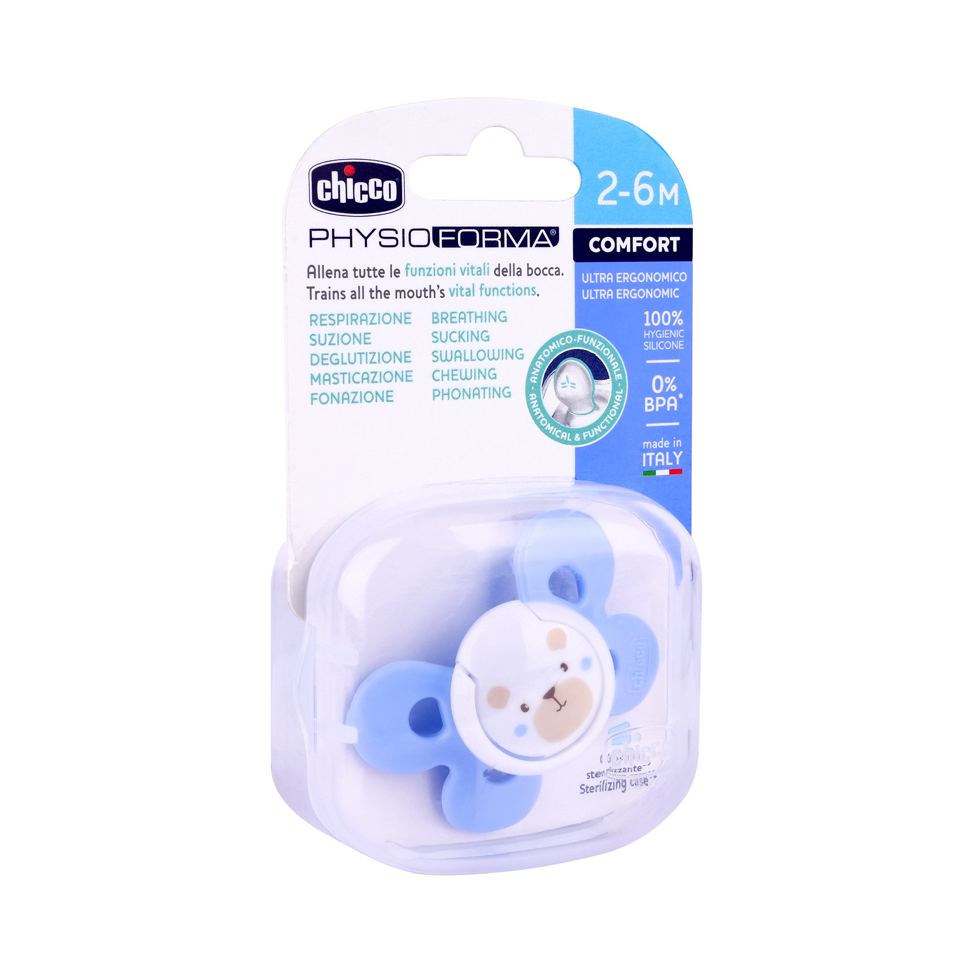 52558-Chicco Physio Forma Comfort Blue 1Pcs (0-6m) +2