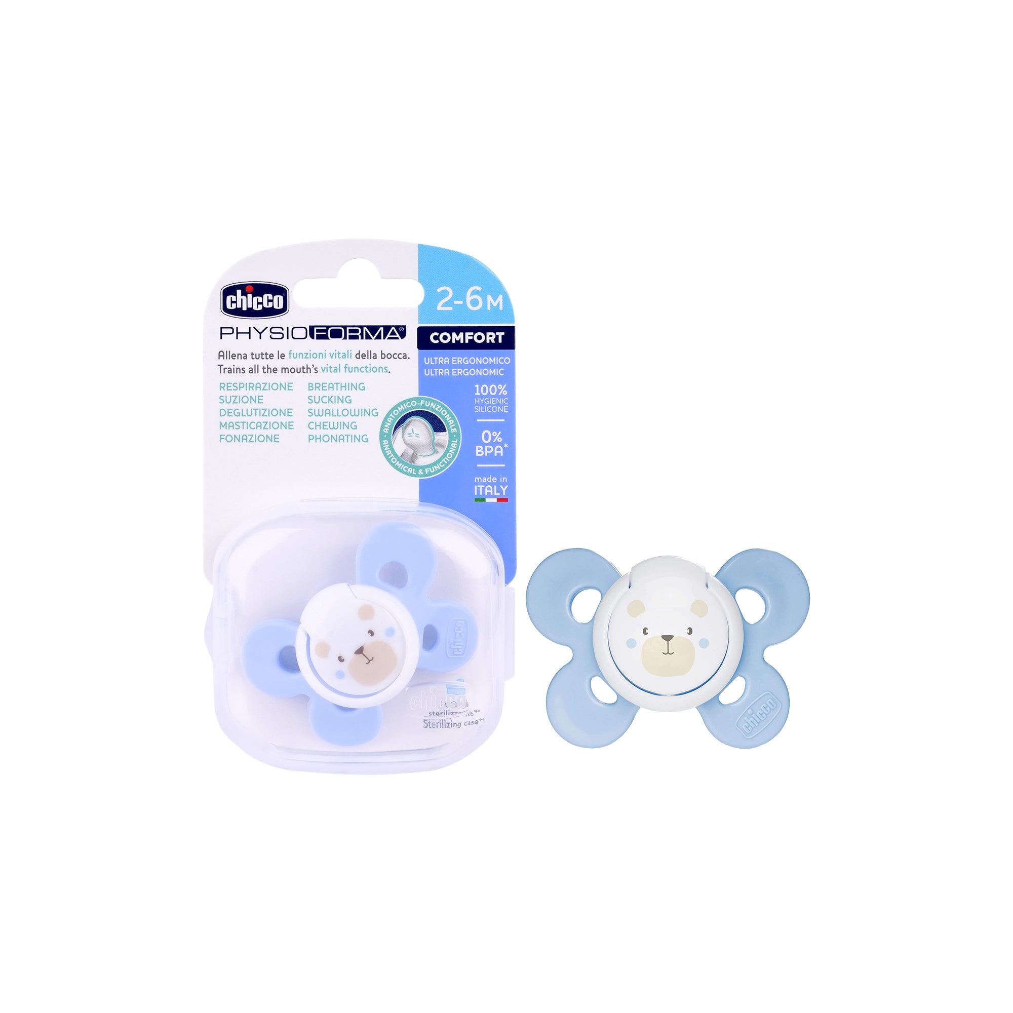 52558-Chicco Physio Forma Comfort Blue 1Pcs (0-6m)