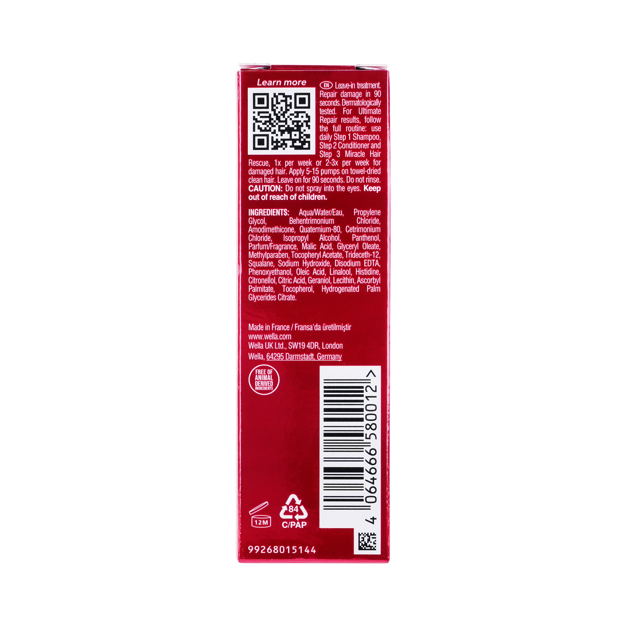 52802-Wella Ultimate Repair Miracle Hair Rescue 30ml +5