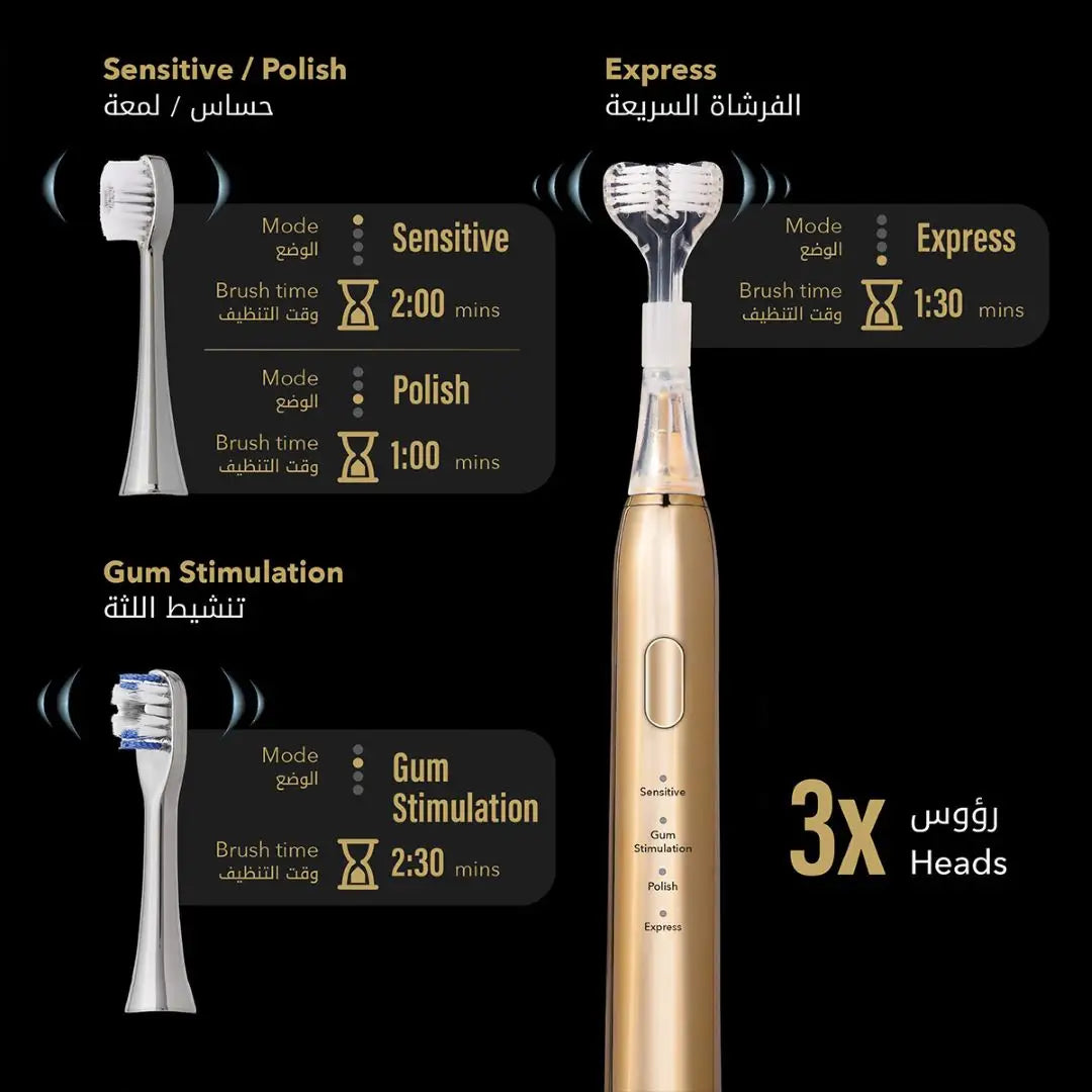 52815-Arta Express Ultrasonic Toothbrush 3x Heads +5