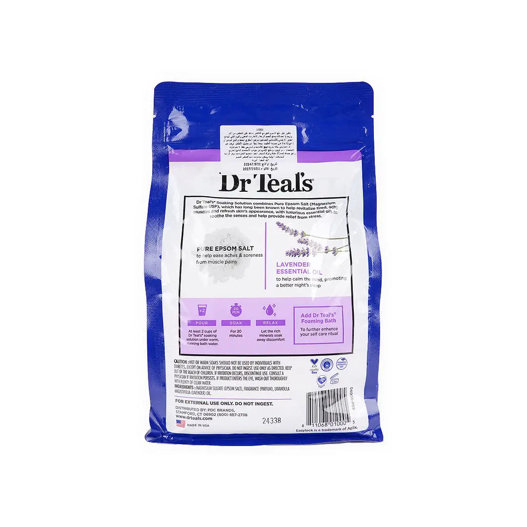 Dr Teals Pure Epsom Salt Soaking Solution 1.36Kg - Lavender