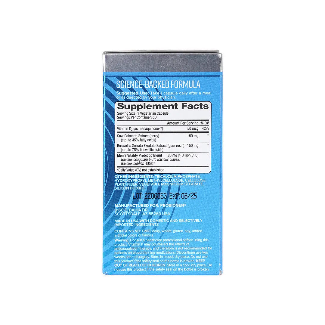 Probiogen Mens Vitality Spore Probiotic 30 Veg Cap