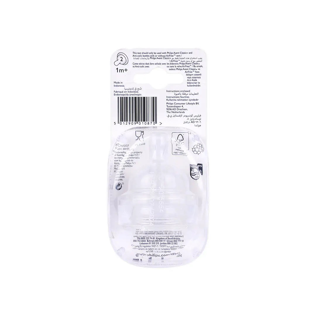 Avent Anti-Colic Teat 1m+ 2Pcs-F632/27(PA007)