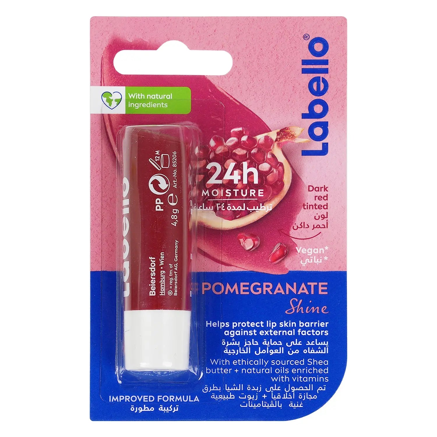 Labello 24h Moisture Lip Balm-Pomegranate Shine