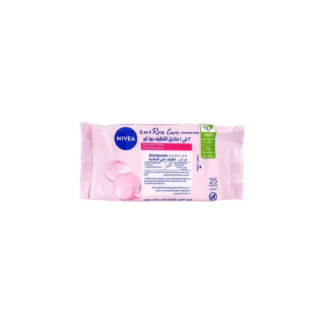52871-Nivea Rose Care Micellar 25wipes