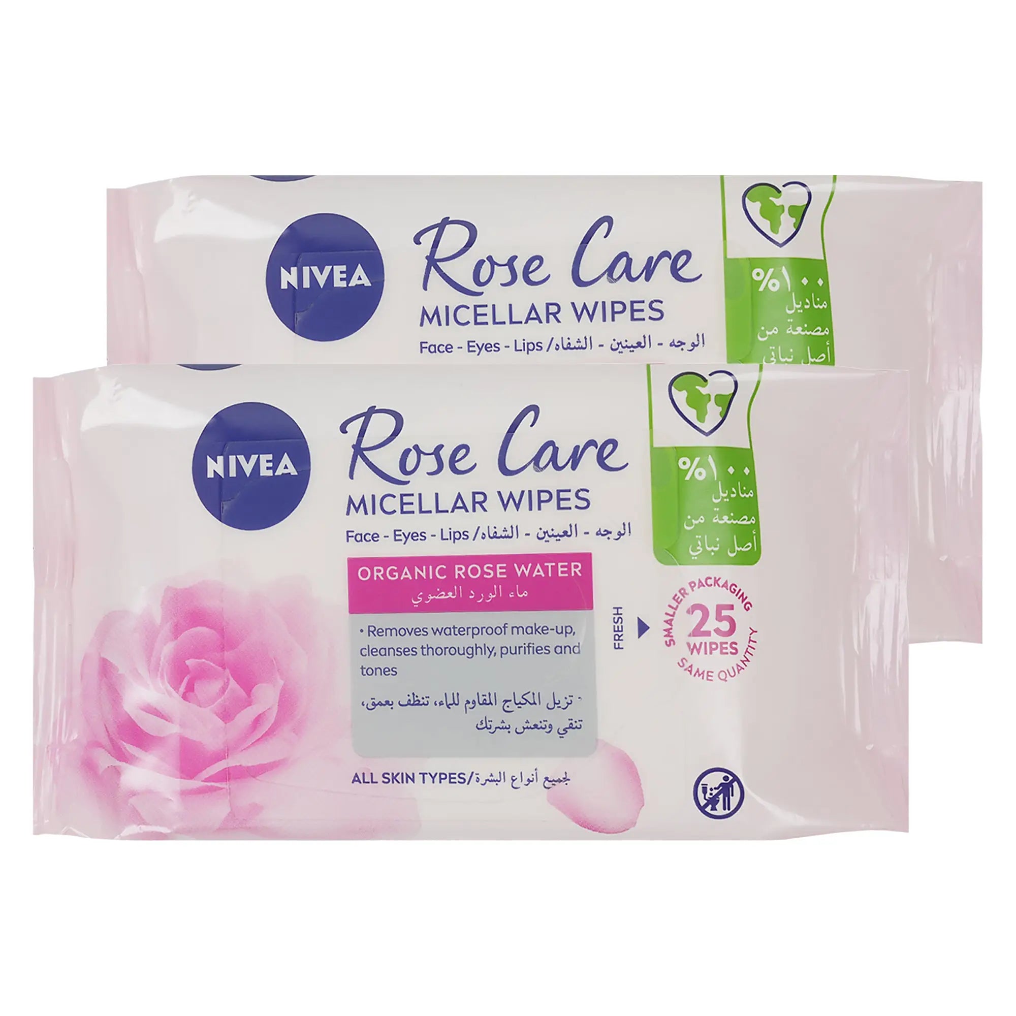 Nivea Rose Care Micellar 25wipes 1+1 Offer