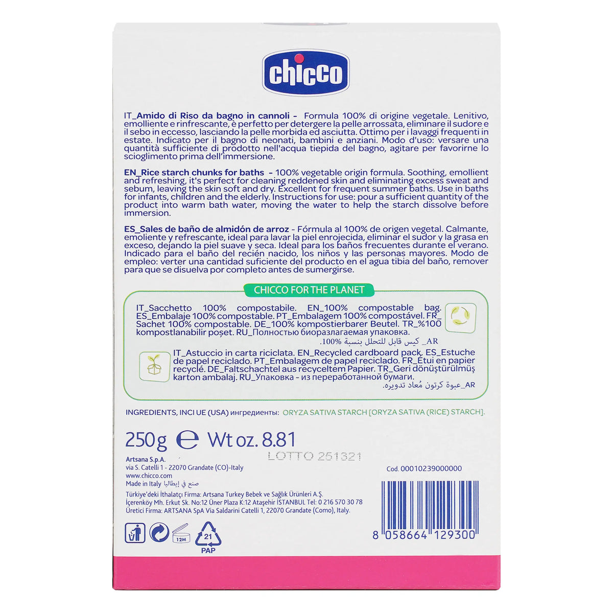 52904-Chicco Baby Moments Rice Starch 0m+ 250g +1