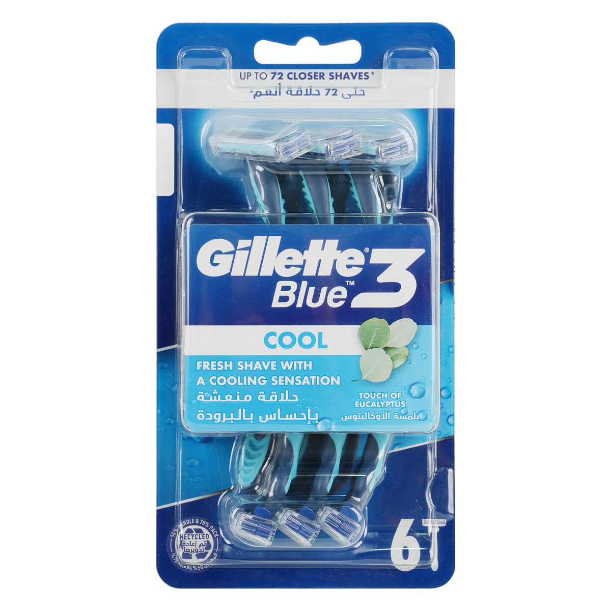 52914-Gillette Blue 3 Cool 6Pcs