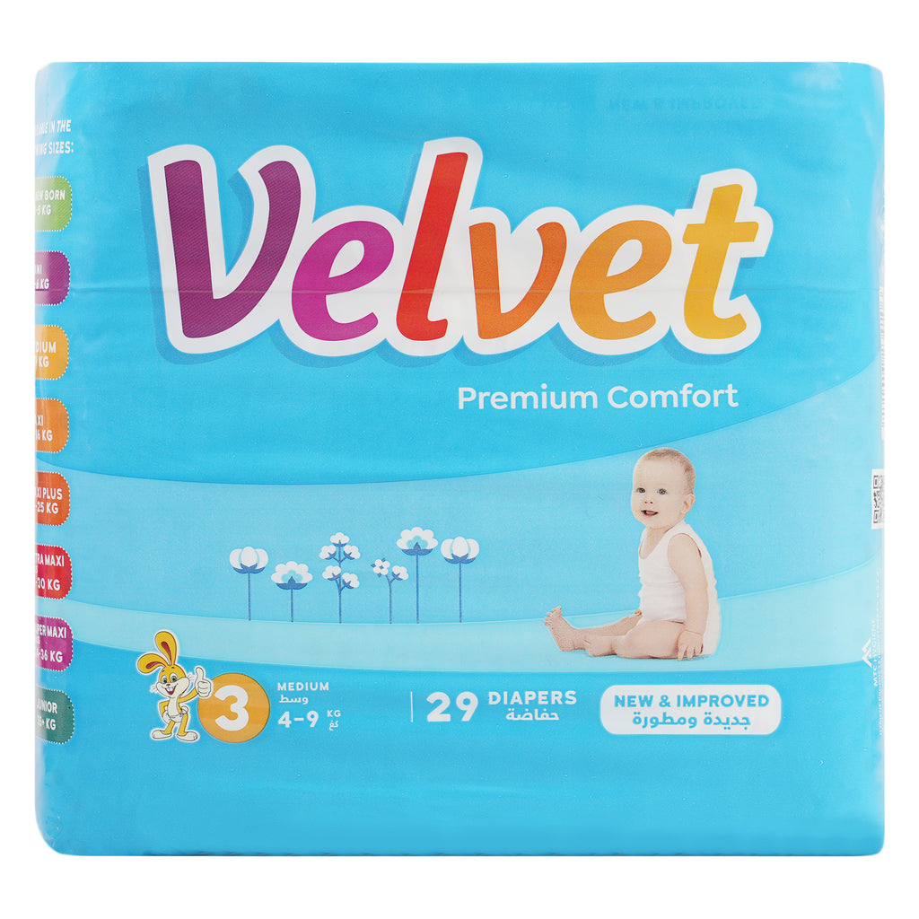 Velvet No.3 Baby Diapers 29Pcs (4-9KG)