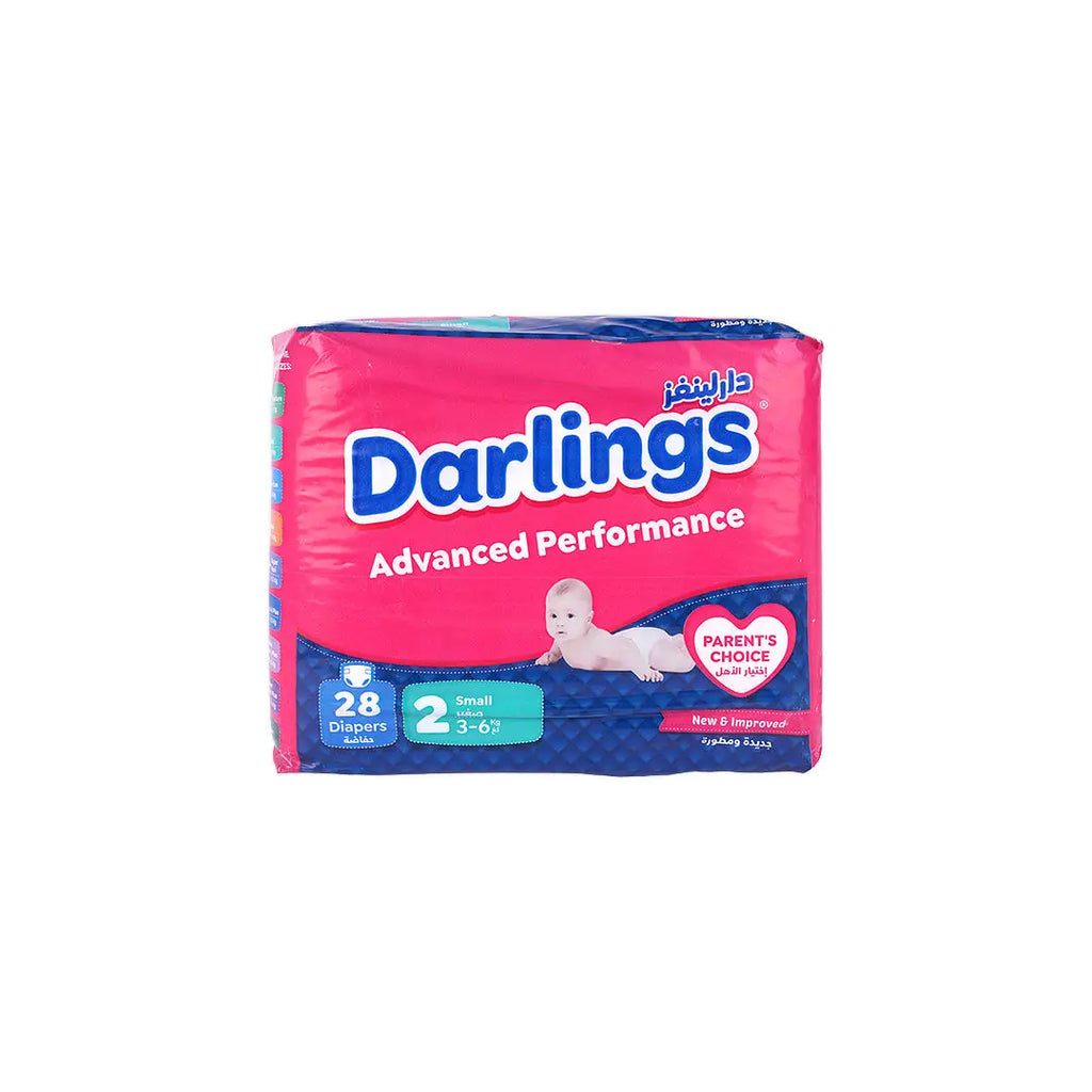 دارلينغز رقم 2 حفاضات للأطفال 28 قطعة (3-6 كجم)