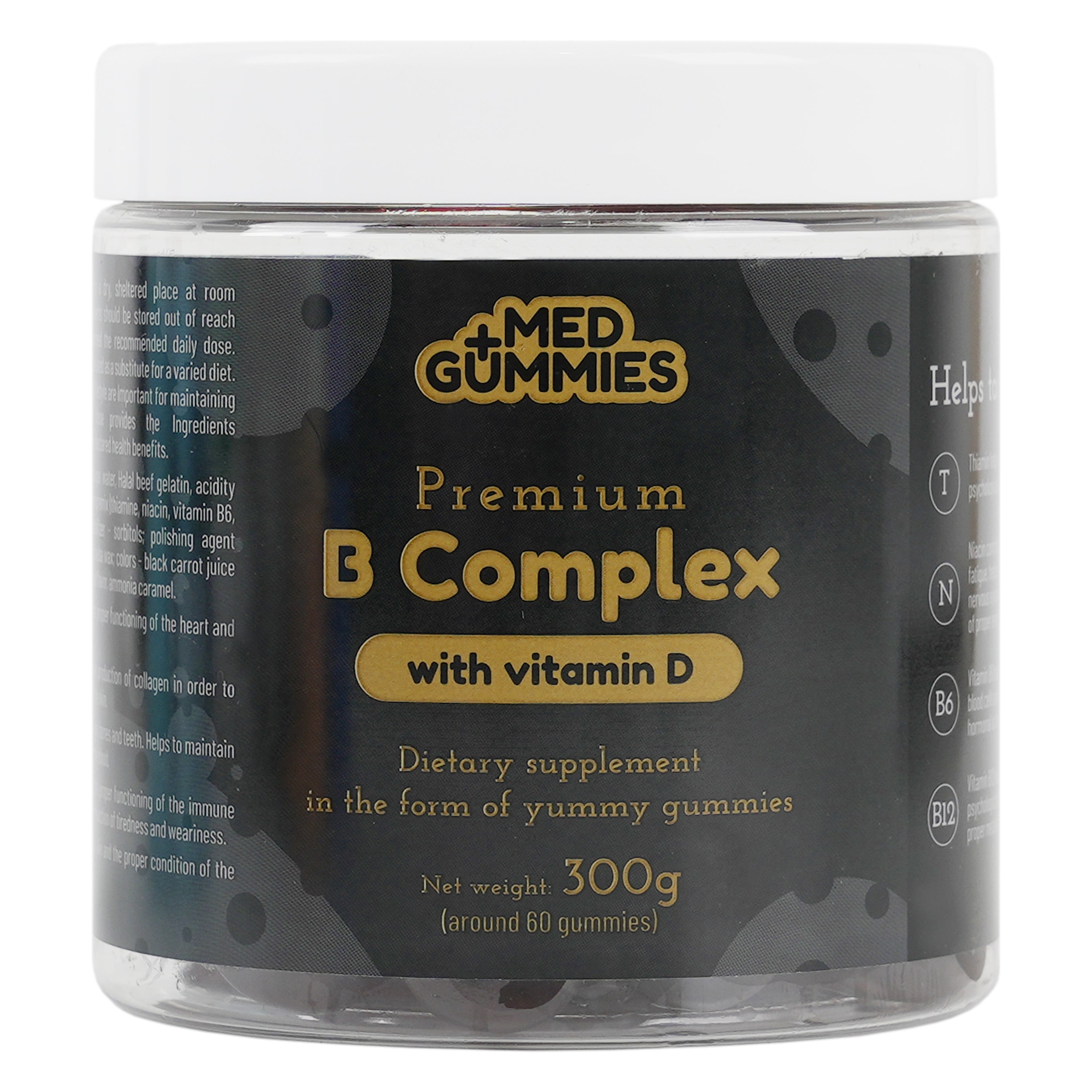 Fit 4 Life +Med Gummies Premium B Complex 300g 60 Gummies