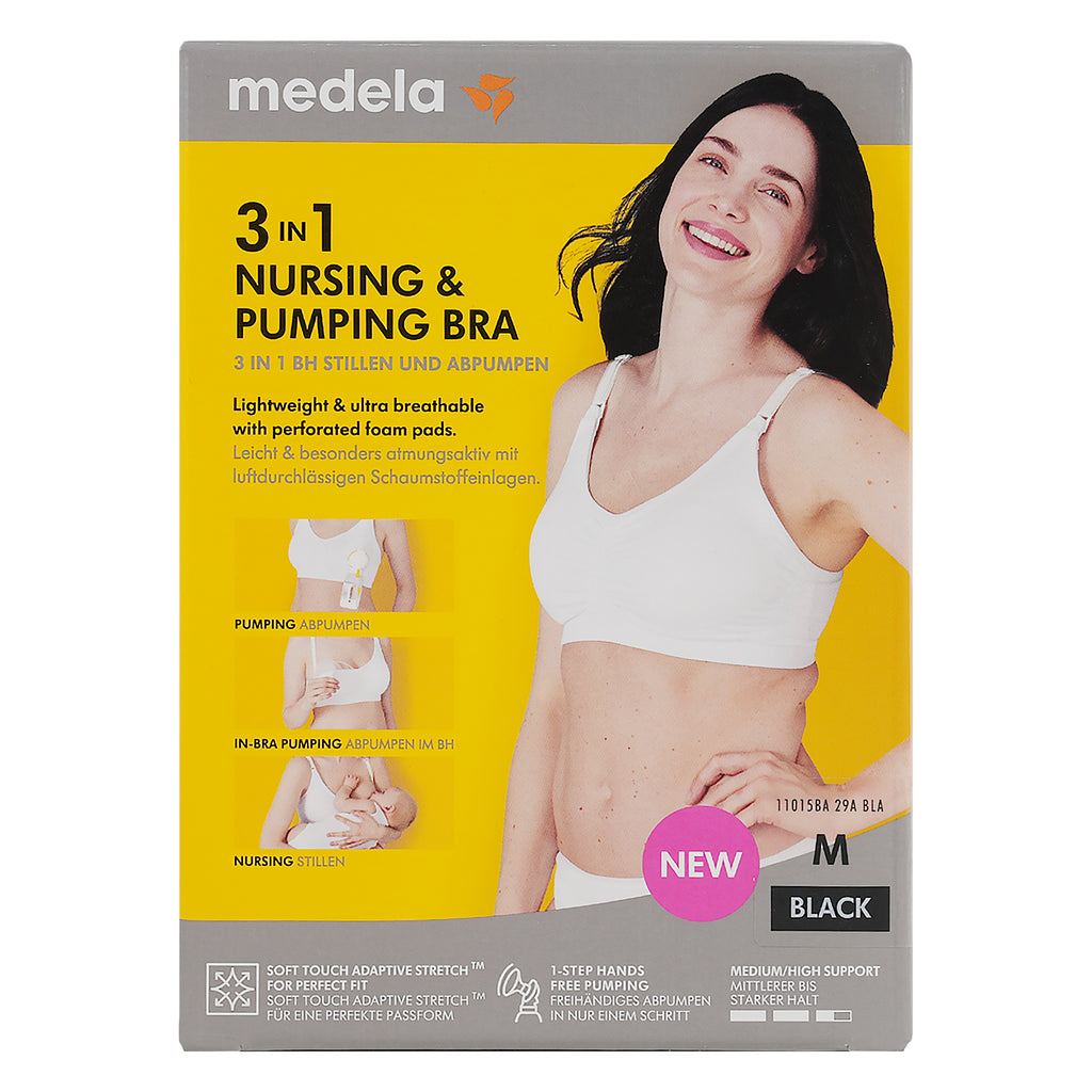 Medela 3in1 Nursing & Pumping Bra - Black Medium