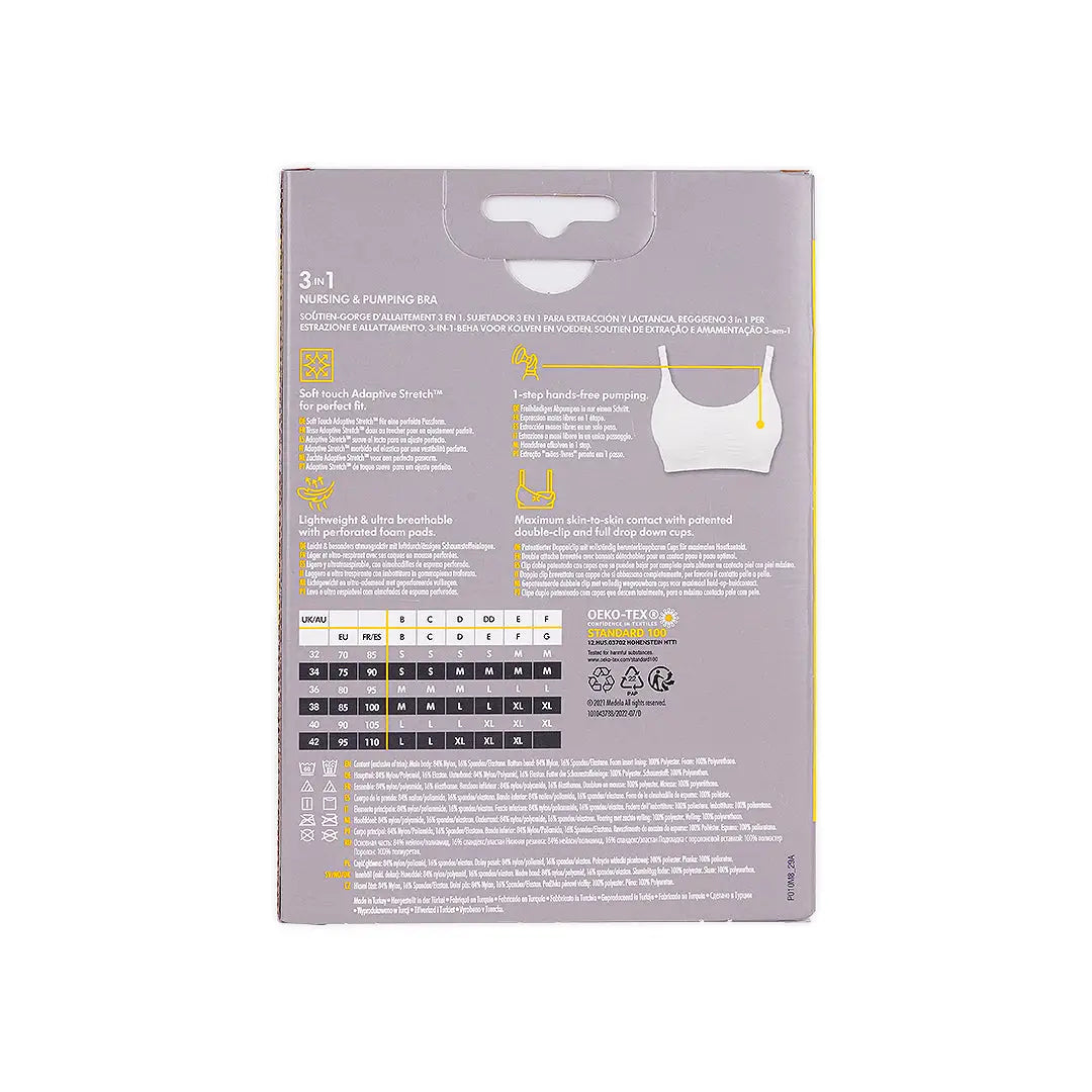 Medela 3in1 Nursing & Pumping Bra - Black Large +3