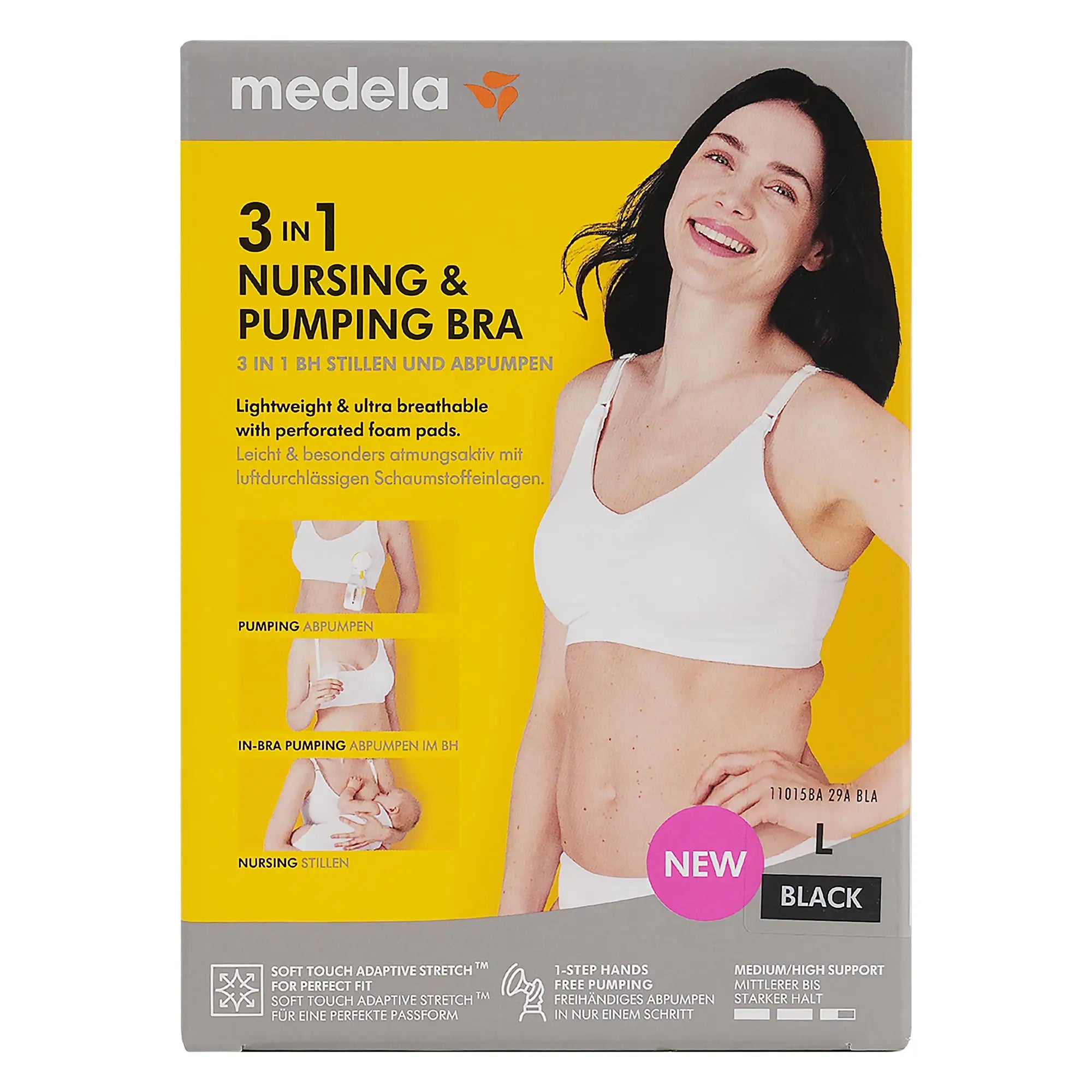 Medela 3in1 Nursing & Pumping Bra - Black Large