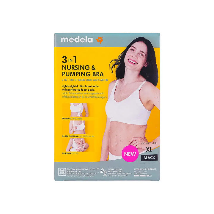 53015-Medela 3in1 Nursing &amp; Pumping Bra - Black X-Large