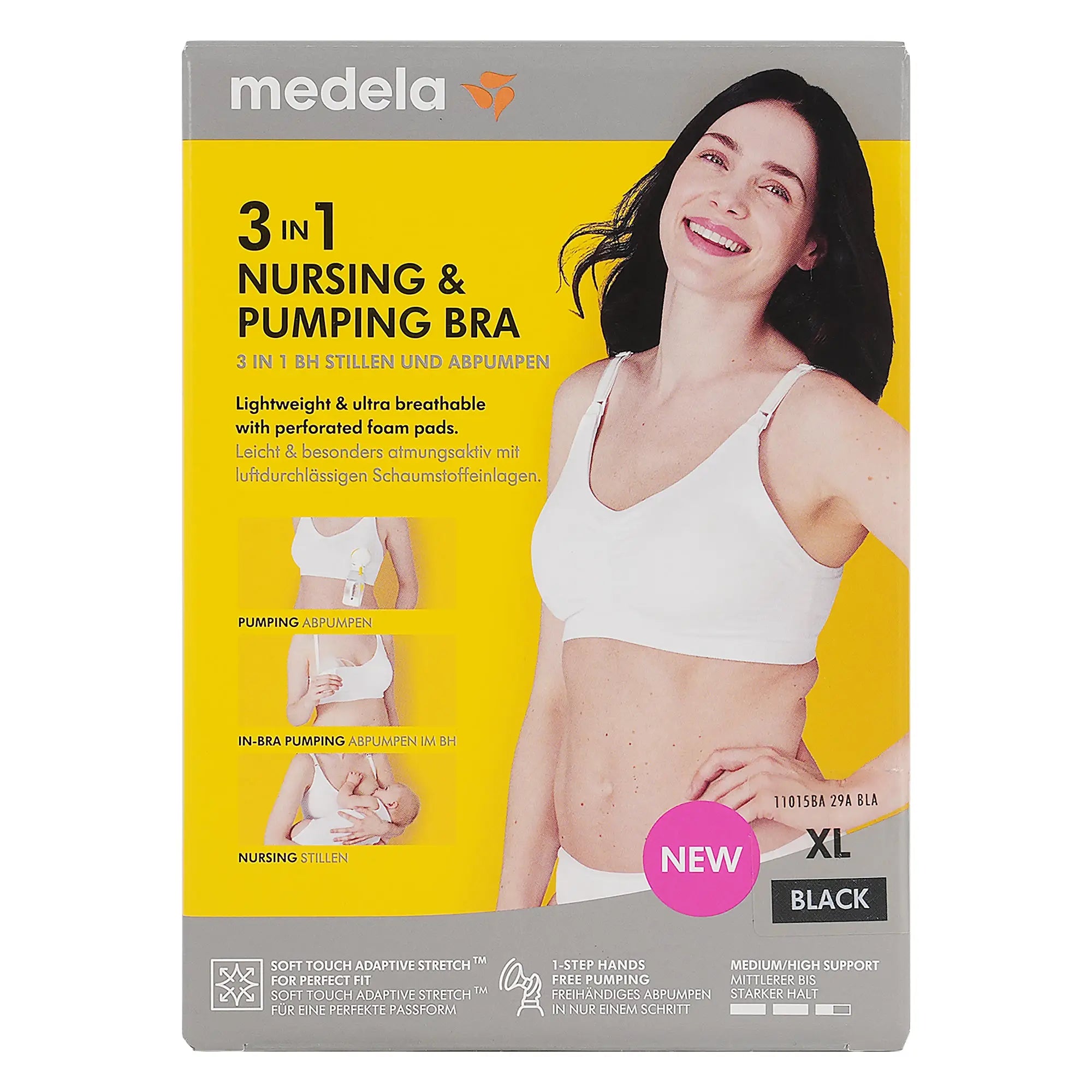 Medela 3in1 Nursing & Pumping Bra - Black X-Large