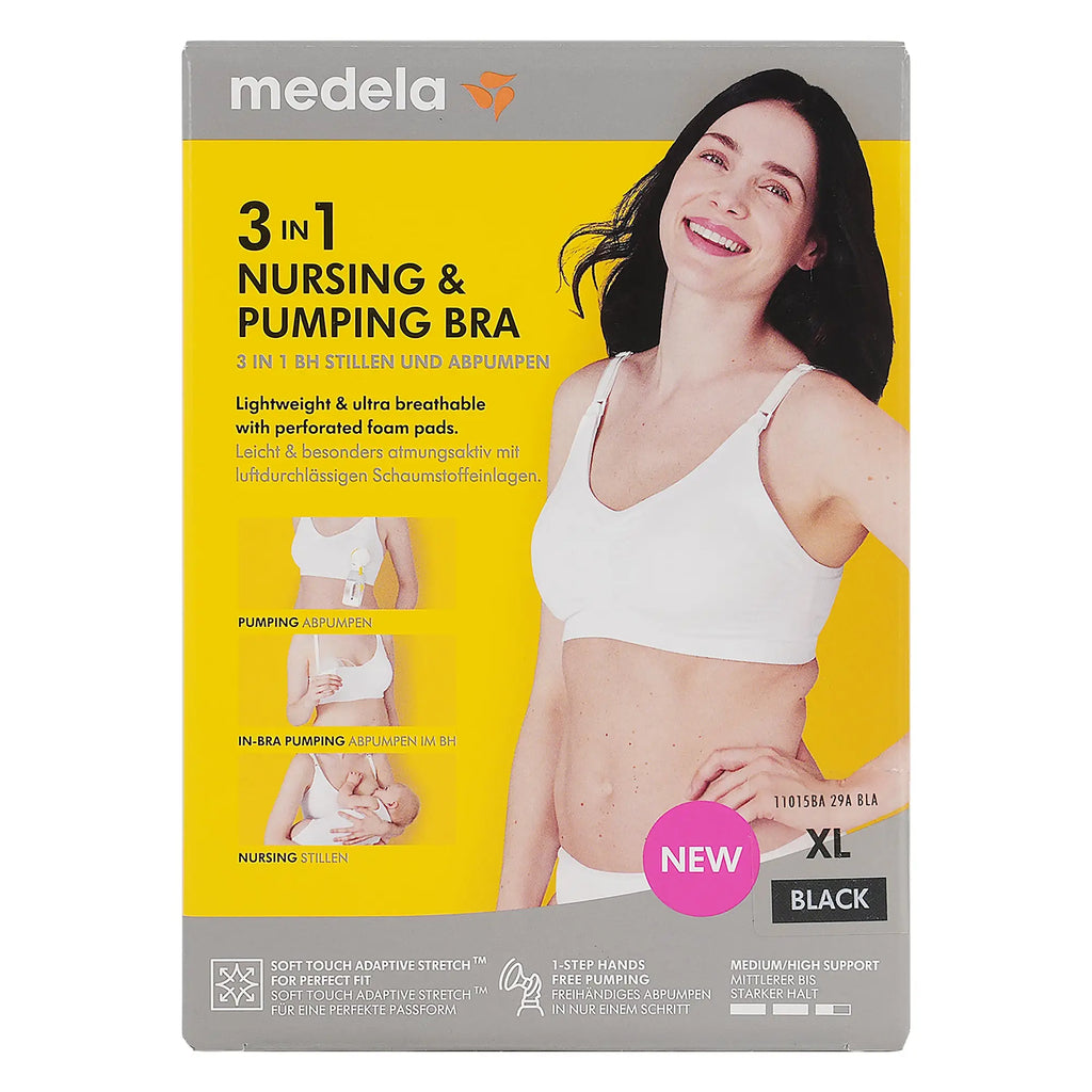 Medela 3in1 Nursing & Pumping Bra - Black X-Large
