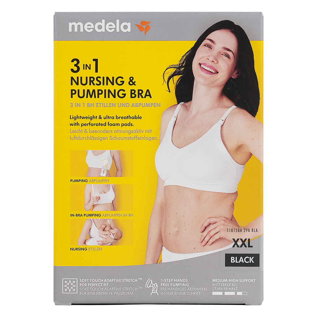 Medela 3in1 Nursing & Pumping Bra - Black XX-Large