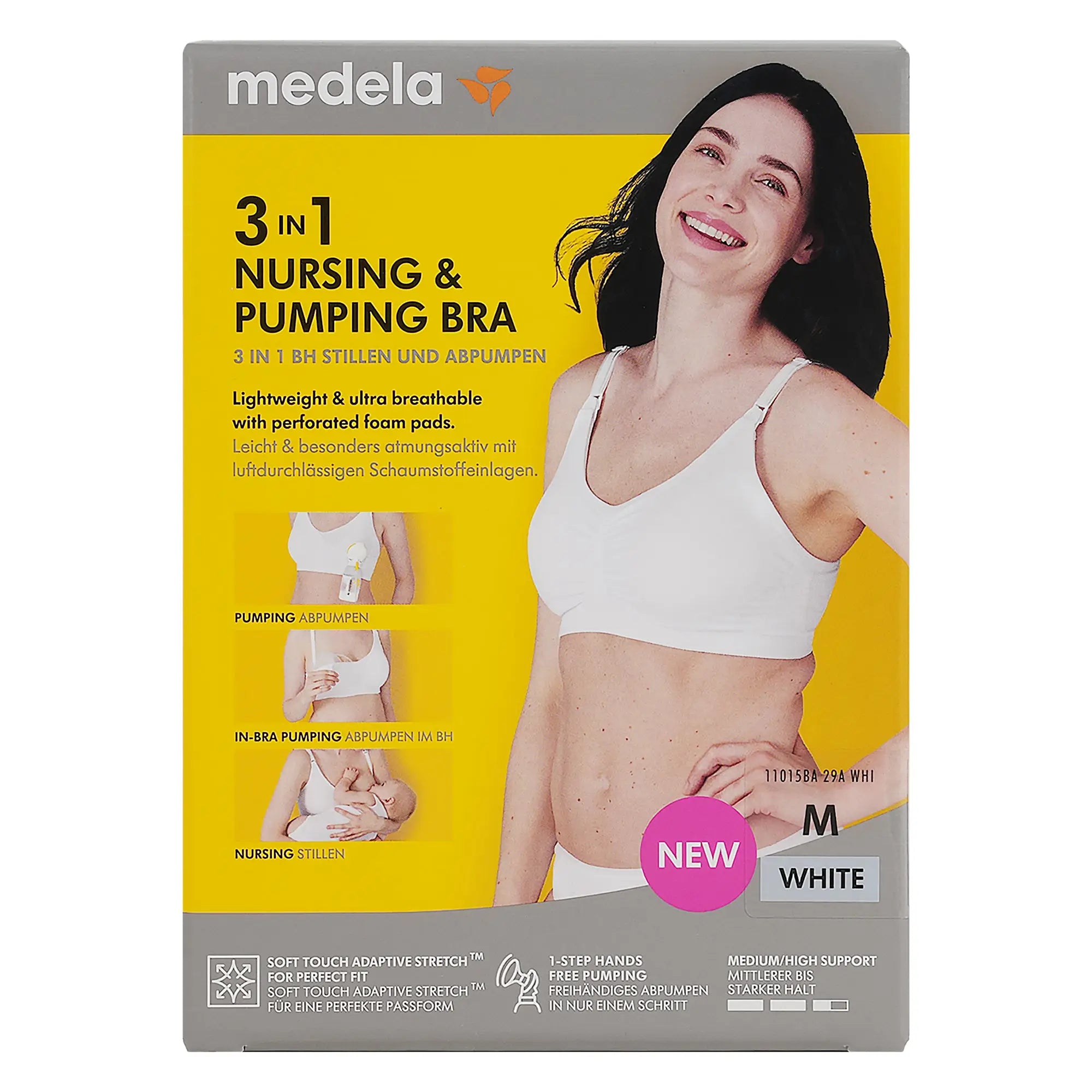 Medela 3in1 Nursing & Pumping Bra - White Medium
