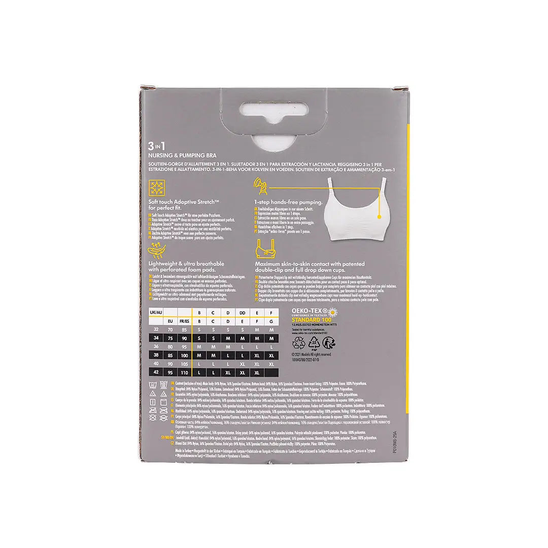 Medela 3in1 Nursing & Pumping Bra - White X-Large +4