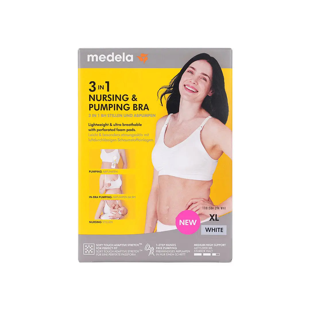 Medela 3in1 Nursing & Pumping Bra - White X-Large