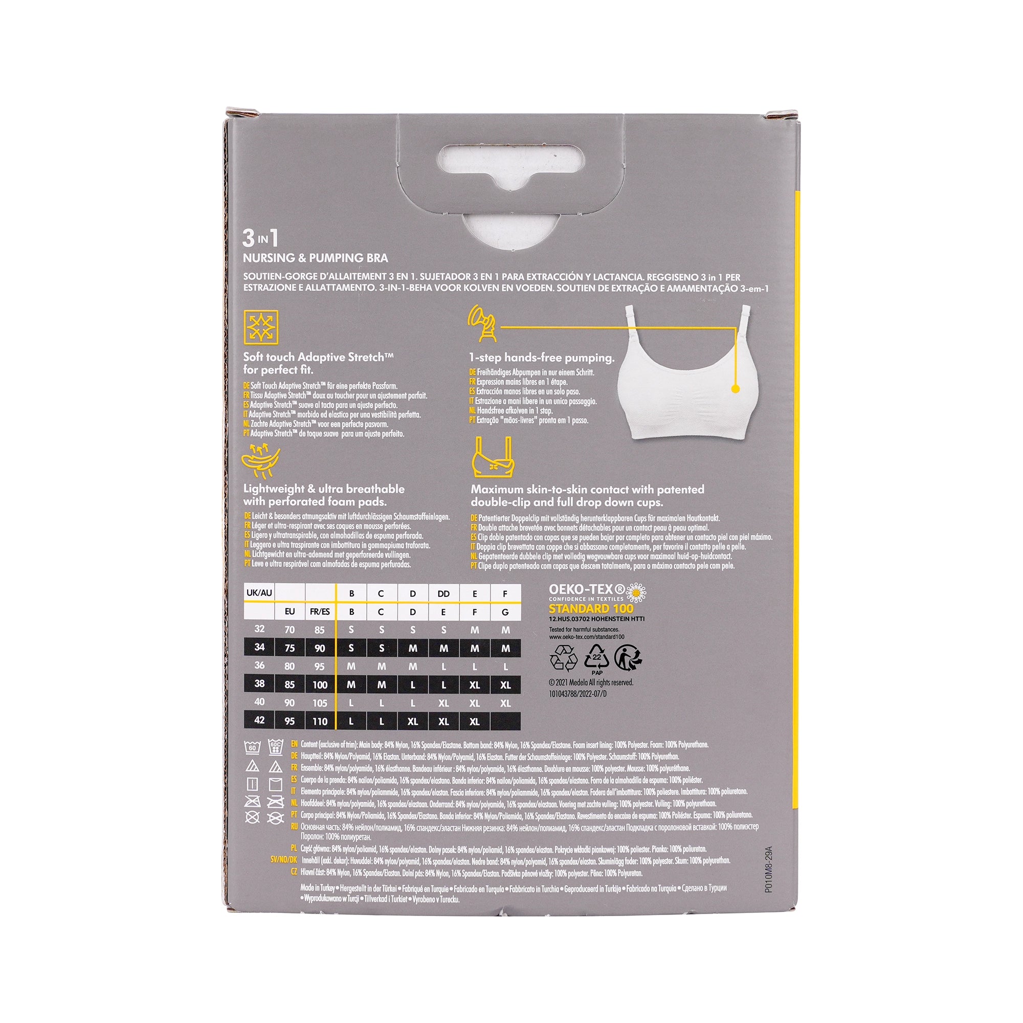 53018-Medela 3in1 Nursing & Pumping Bra - White X-Large +3
