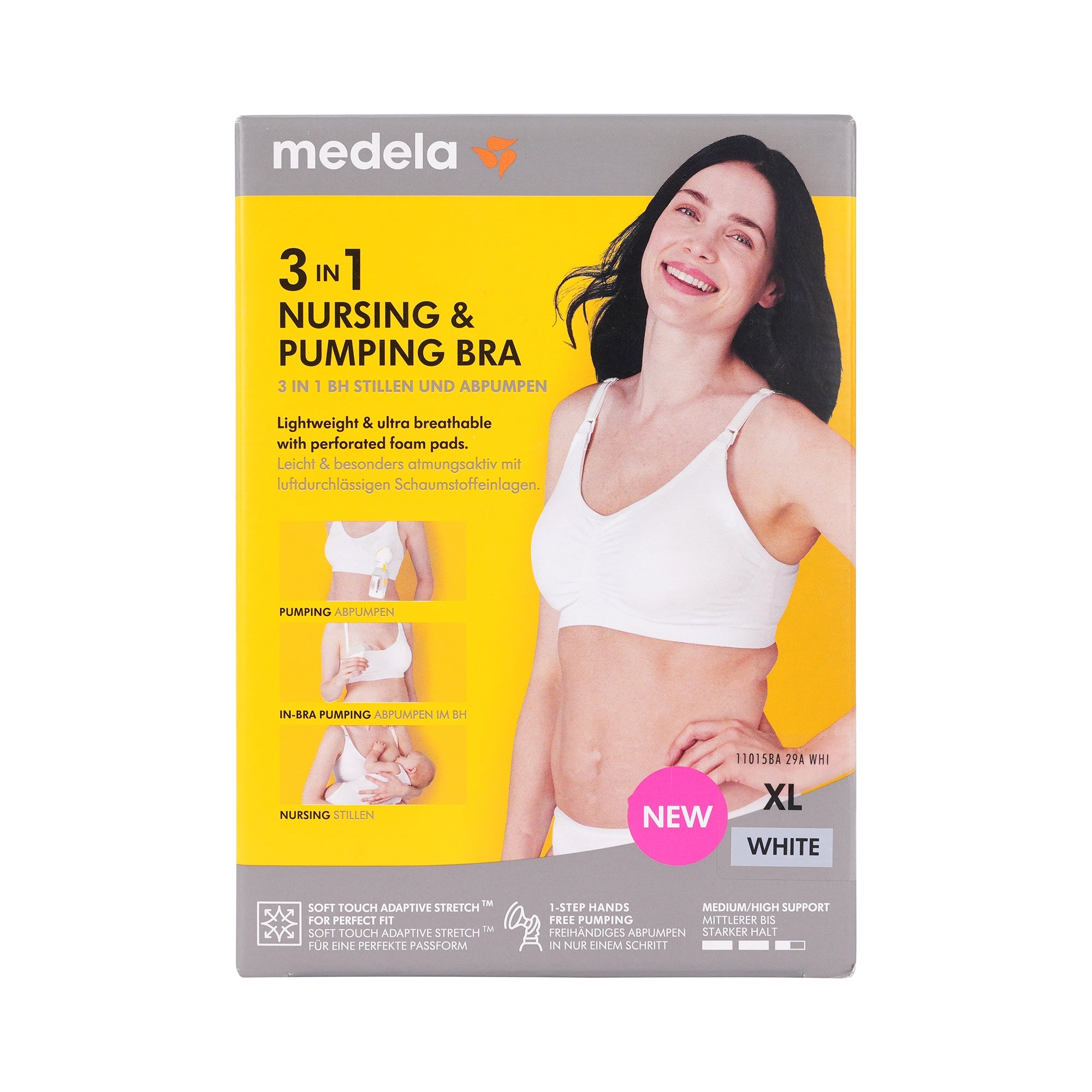 53018-Medela 3in1 Nursing & Pumping Bra - White X-Large 