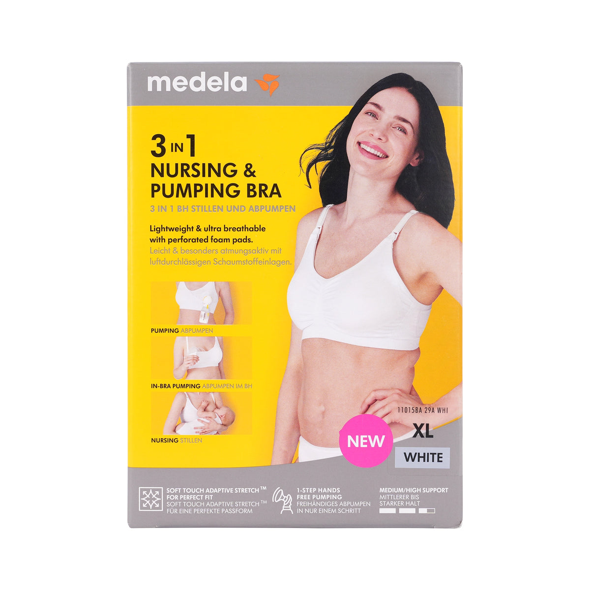 53018-Medela 3in1 Nursing & Pumping Bra - White X-Large 