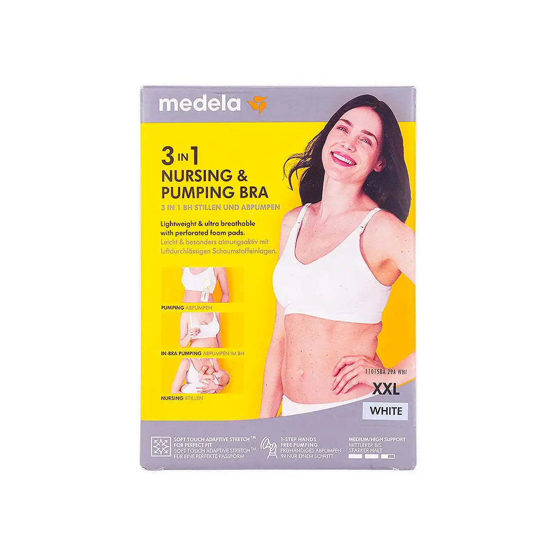 53019-Medela 3in1 Nursing & Pumping Bra - White XX-Large