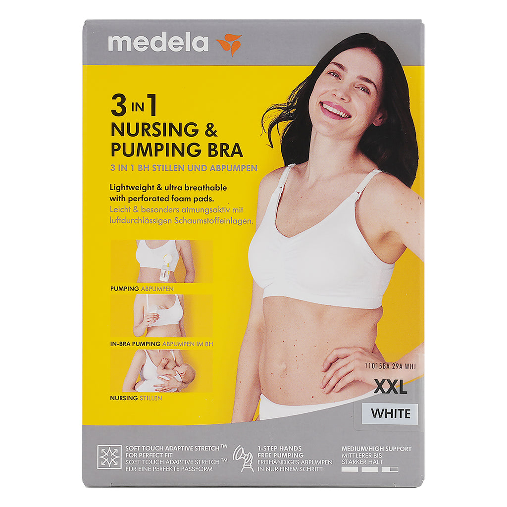Medela 3in1 Nursing & Pumping Bra - White XX-Large