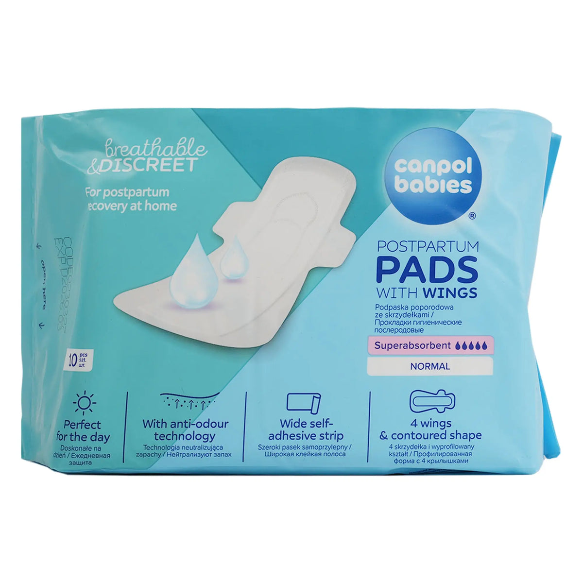 53035-Canpol Postpartum Pads with Wings 10pcs-Day