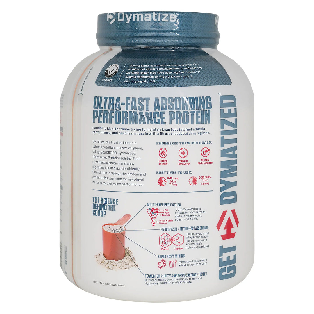 53042-Dymatize Iso100 Hydrolyzed Protein Powder 2.3Kg - Vanilla +1