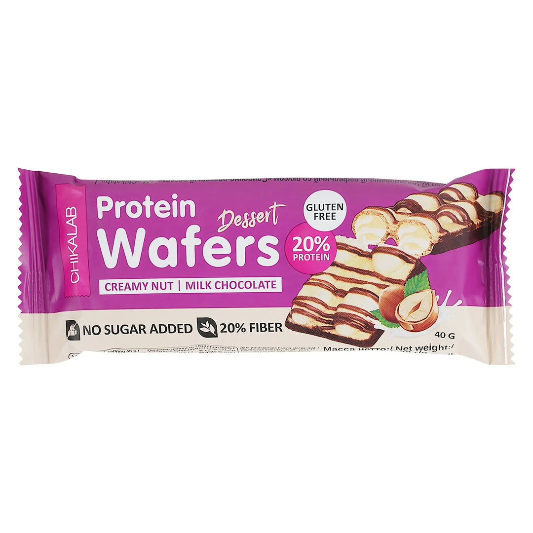 53048-Chikalab Protein Wafers Dessert Creamy Nut 40g +2