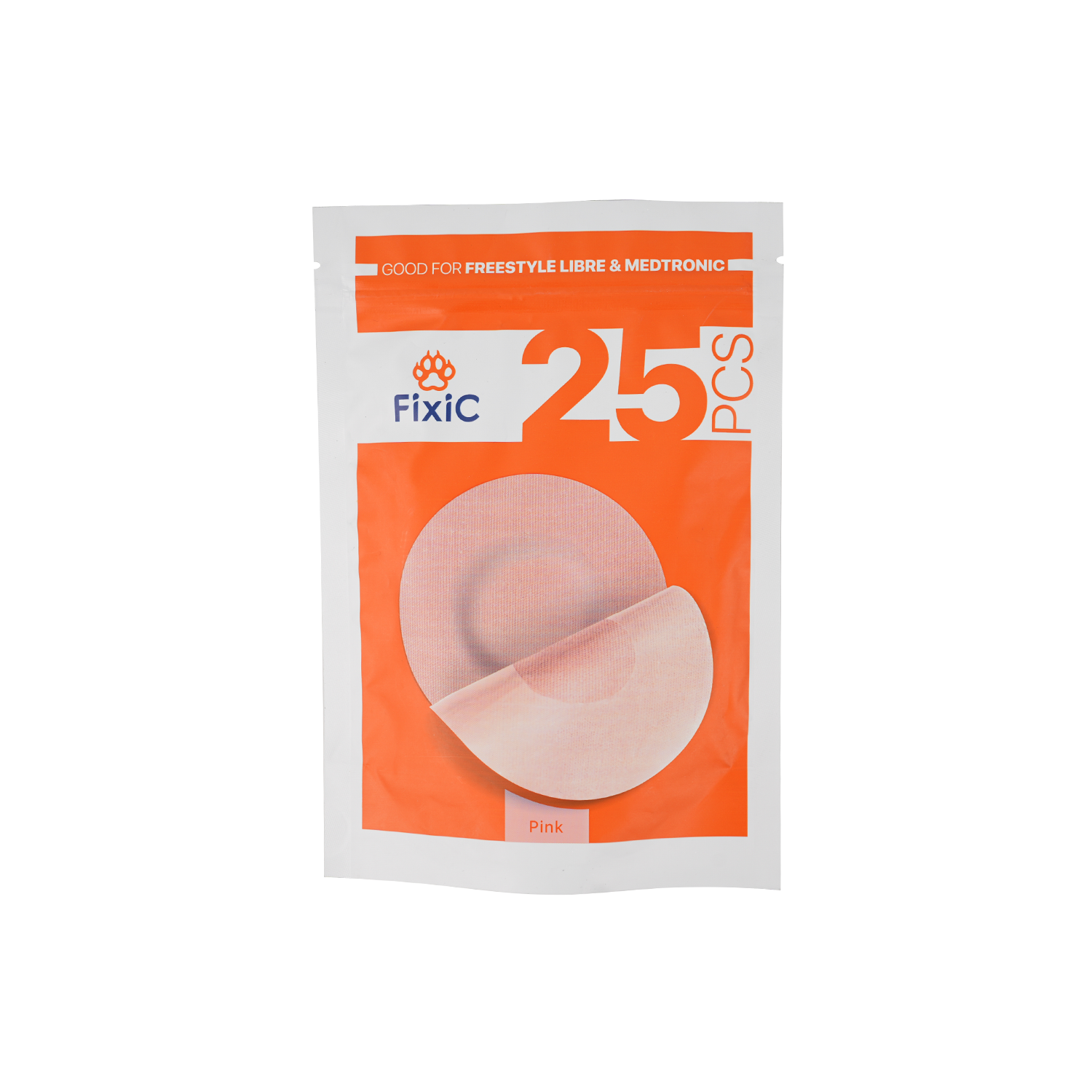 Fixic Freestyle Libre & Medtronic Pink Patches 25Pcs