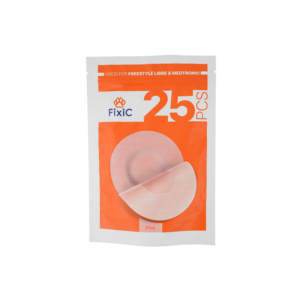 Fixic Freestyle Libre & Medtronic Pink Patches 25Pcs