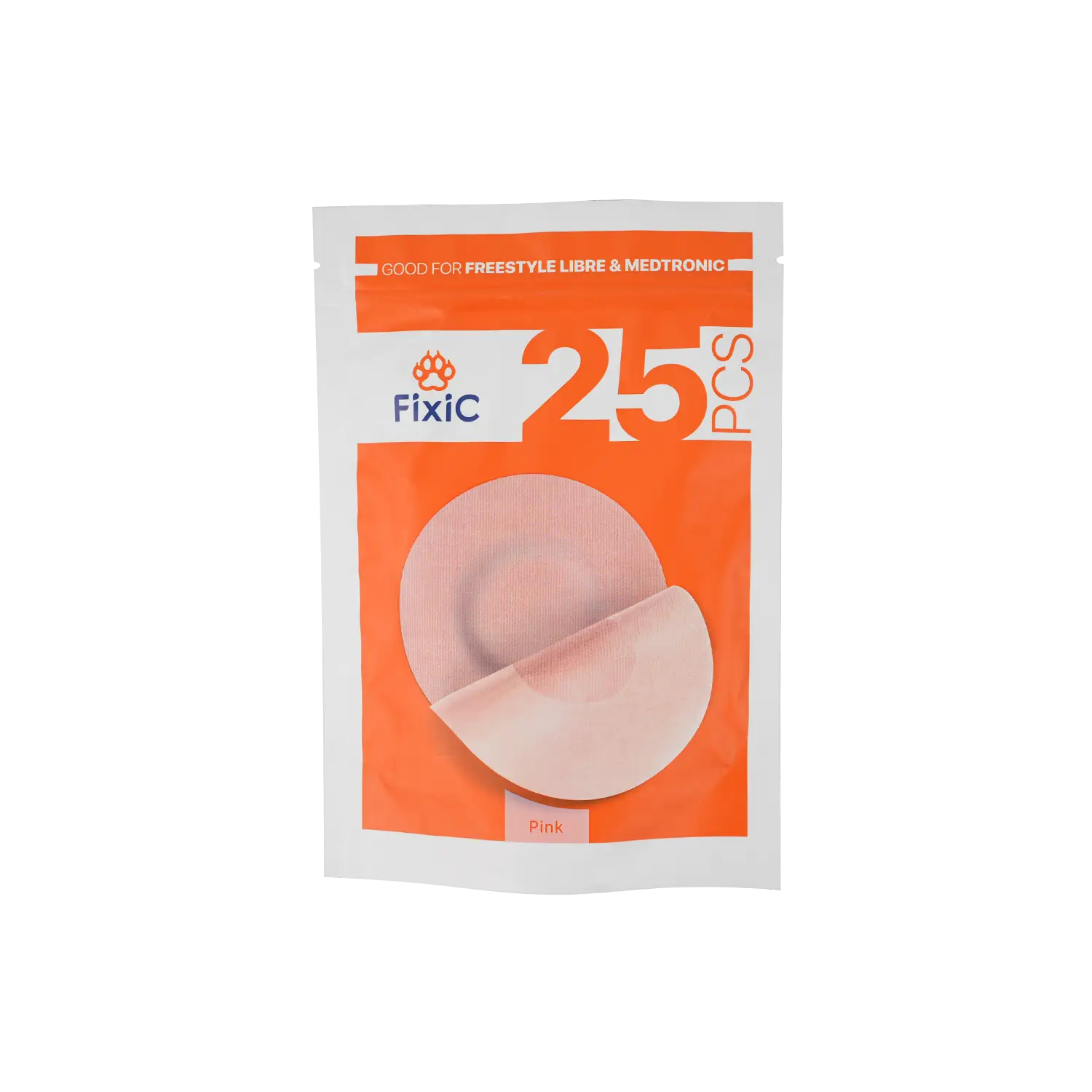 Fixic Freestyle Libre & Medtronic Pink Patches 25Pcs