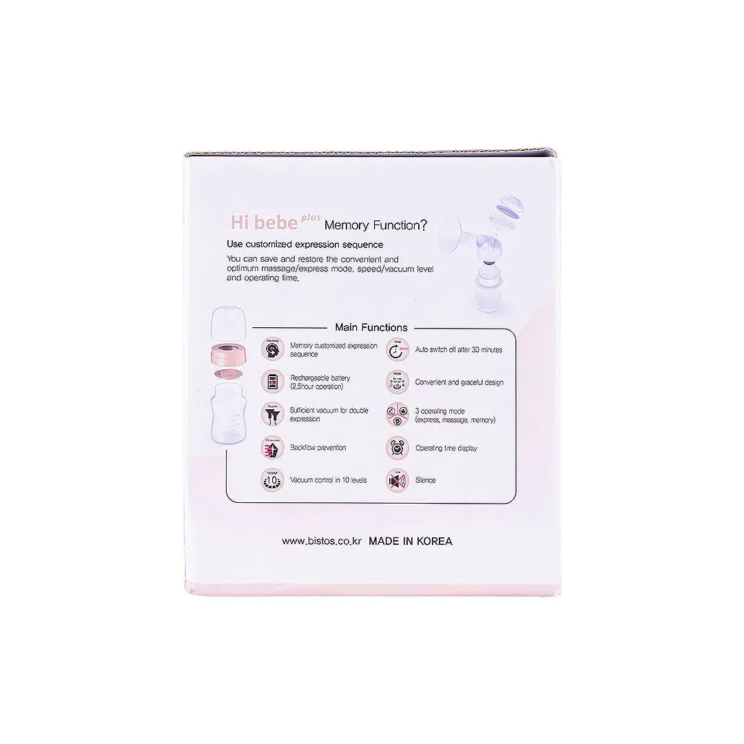 53068-Hi Bebe Plus Rechargeable Double Breast Pump BT-100 Pink +1