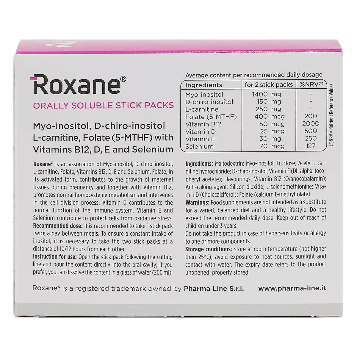 53076-Pharmaline Roxane Orally Soluble Stick Packs  30Pcs +1
