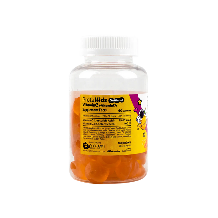 53096-Protem Pharma Prota Kids Vitamin C +Vit D3 400iu 60Gummies +2