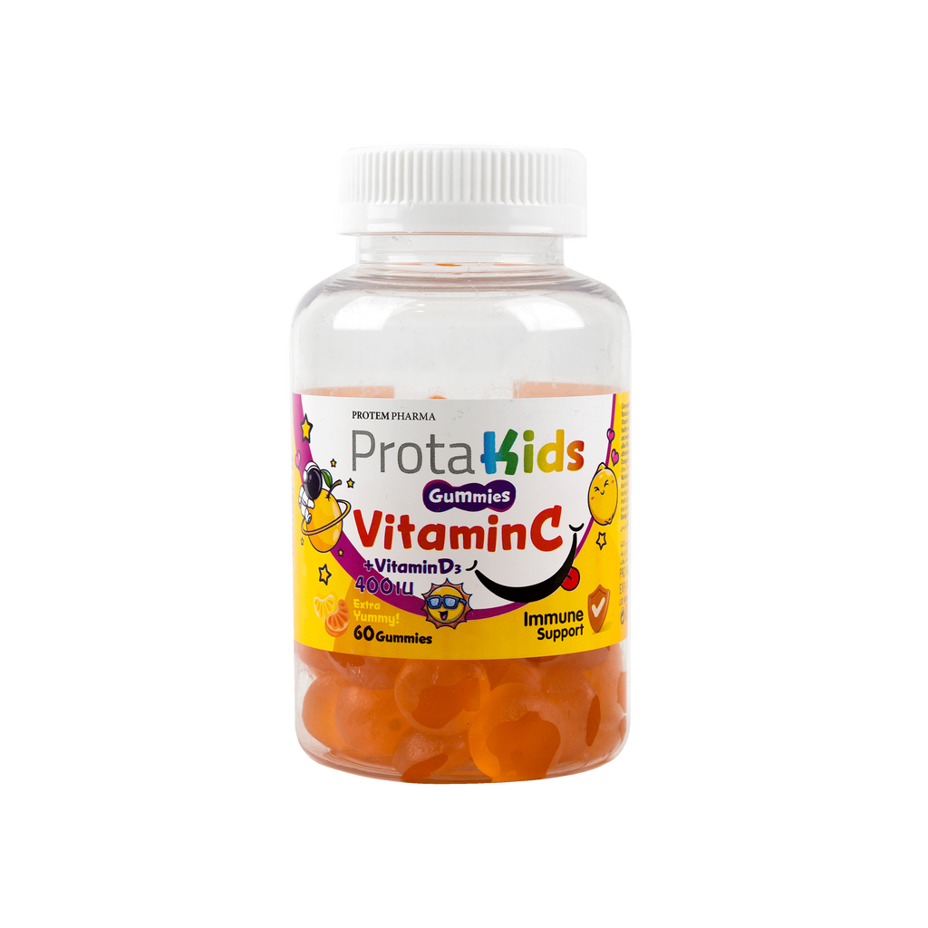 Protem Pharma Prota Kids Vitamin C +Vit D3 400iu 60Gummies