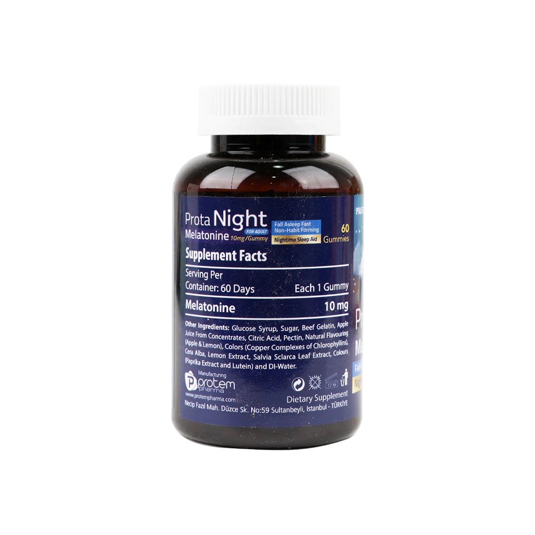 53098-Protem Pharma Prota Night ForAdult Melatonine 10mg 60Gummies +2