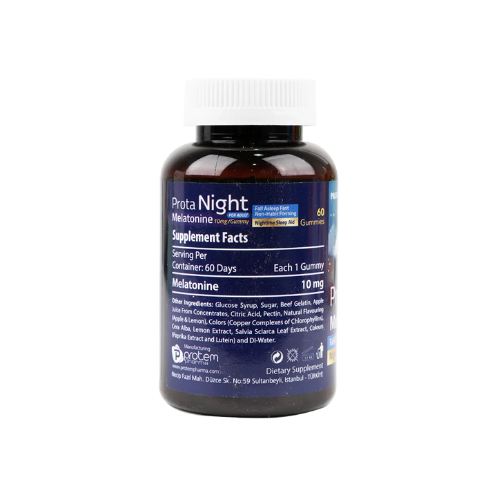 53098-Protem Pharma Prota Night ForAdult Melatonine 10mg 60Gummies +2