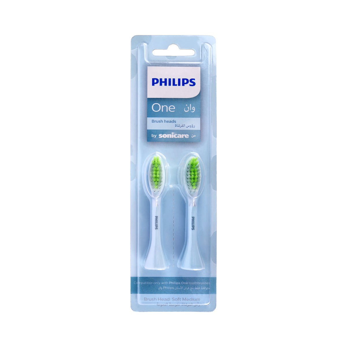 53112-Philips Sonicare One Brush Heads 2pcs Mint Blue BH1022/03